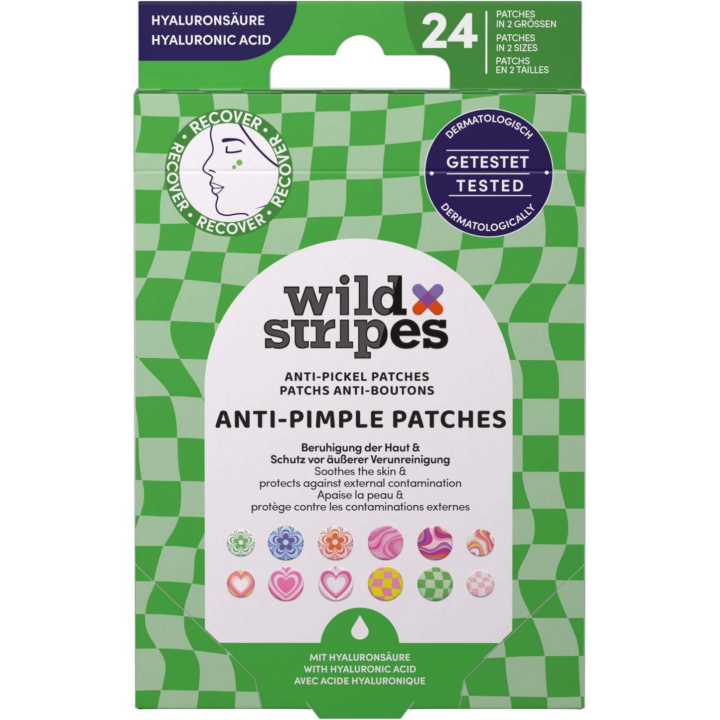 WILD Stripes Anti-Pimple Patches Groovy Protect 24 db (4063528090737)-0