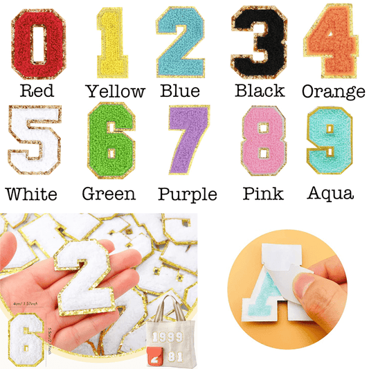 Self Adhesive Chenille Number Patches-0